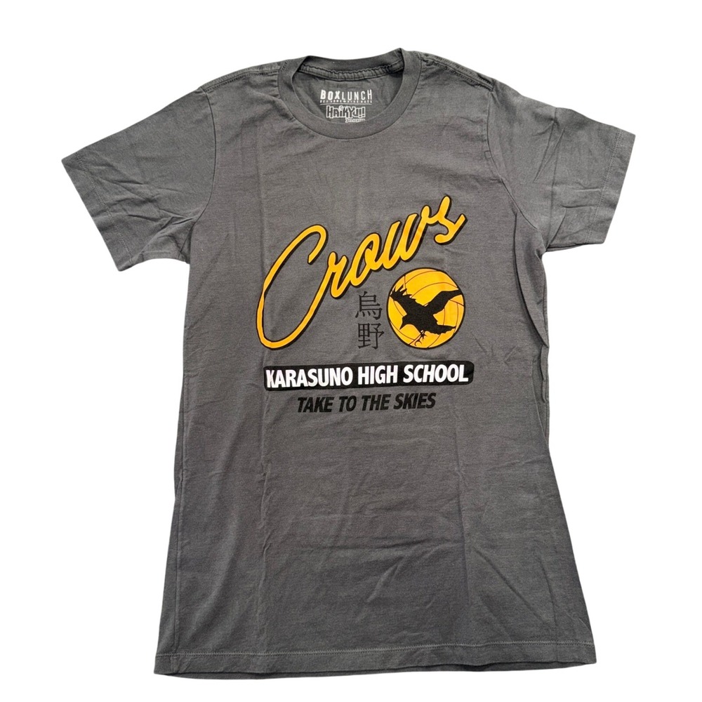BoxLunch Haikyu Karasuno High School Crows Graphic Tee Grey Small